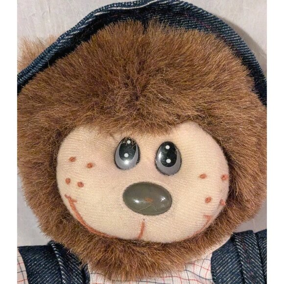 Soft Things Bear Plush Teddy Freckles Jeans Stuffed Animal Overalls Country Vtg - Picture 13 of 14